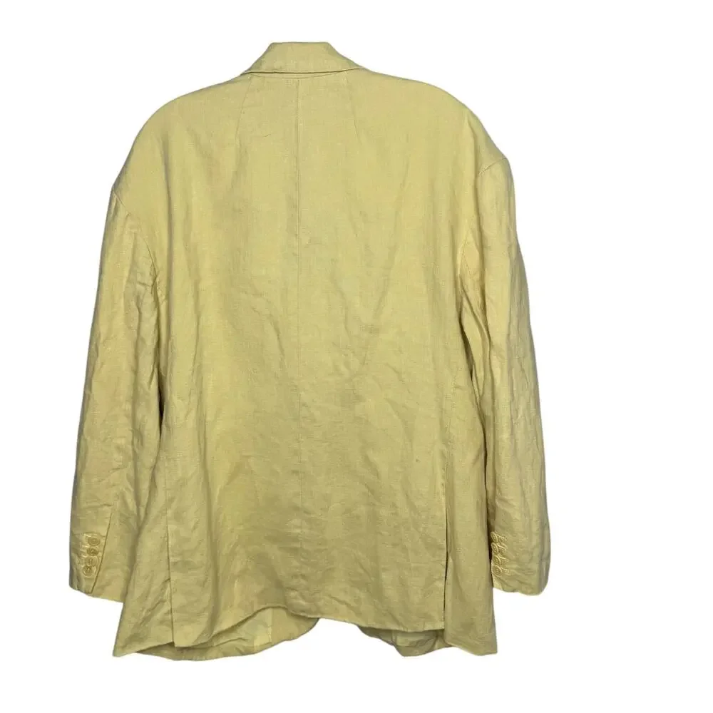 Madewell 100% Linen Blazer Yellow Women’s XL Lightweight Spring 2023 Style NM157